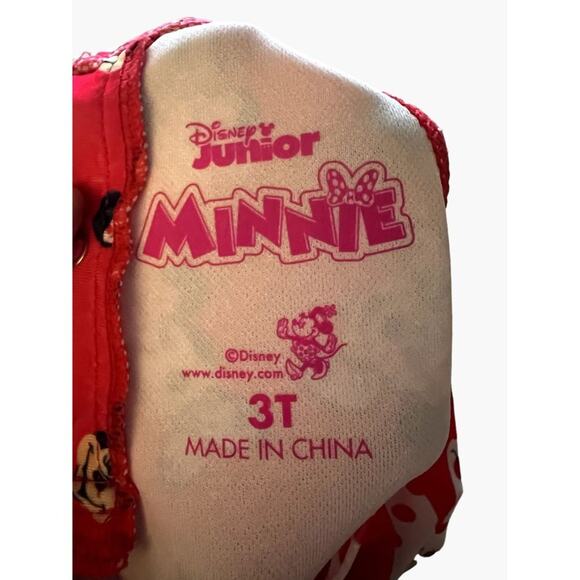 Disney Minnie Mouse Long Sleeve Pink Bathing Suit Wink Ruffles Bow Toddler 3T La - Picture 4 of 4